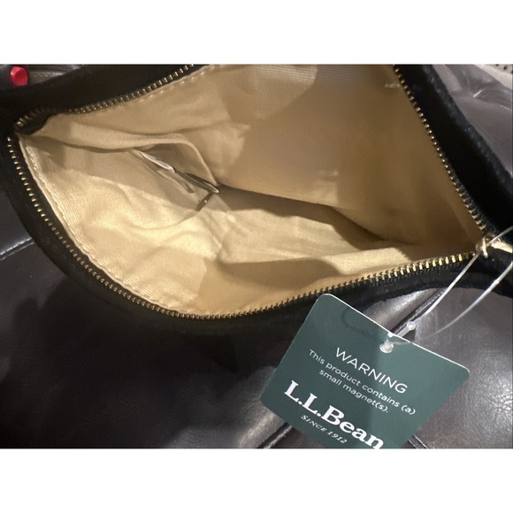 L.L. Bean Heritage‎ Totes Fold Over Nubuck Clutch Pouch Suede Leather Black - Picture 12 of 15
